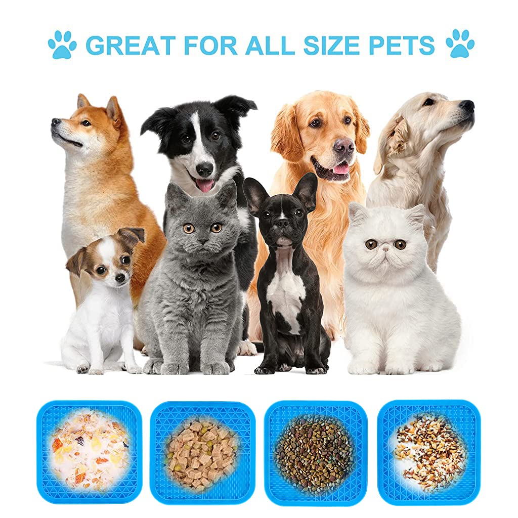 Qpets 20CM Lick Mat for Dogs Cat, Food-Grade Silicone, Dog Food Mat with Suction Cup, Slow Feeding Mat, 7.9in, Perfect Use During Training, Bathing, Grooming(Square) Qpets 20CM Lick Mat for Dogs Cat, Food-Grade Silicone, Dog Food Mat with Suction Cup, Slow Feeding Mat, 7.9in, Perfect Use During Training, Bathing, Grooming(Square)